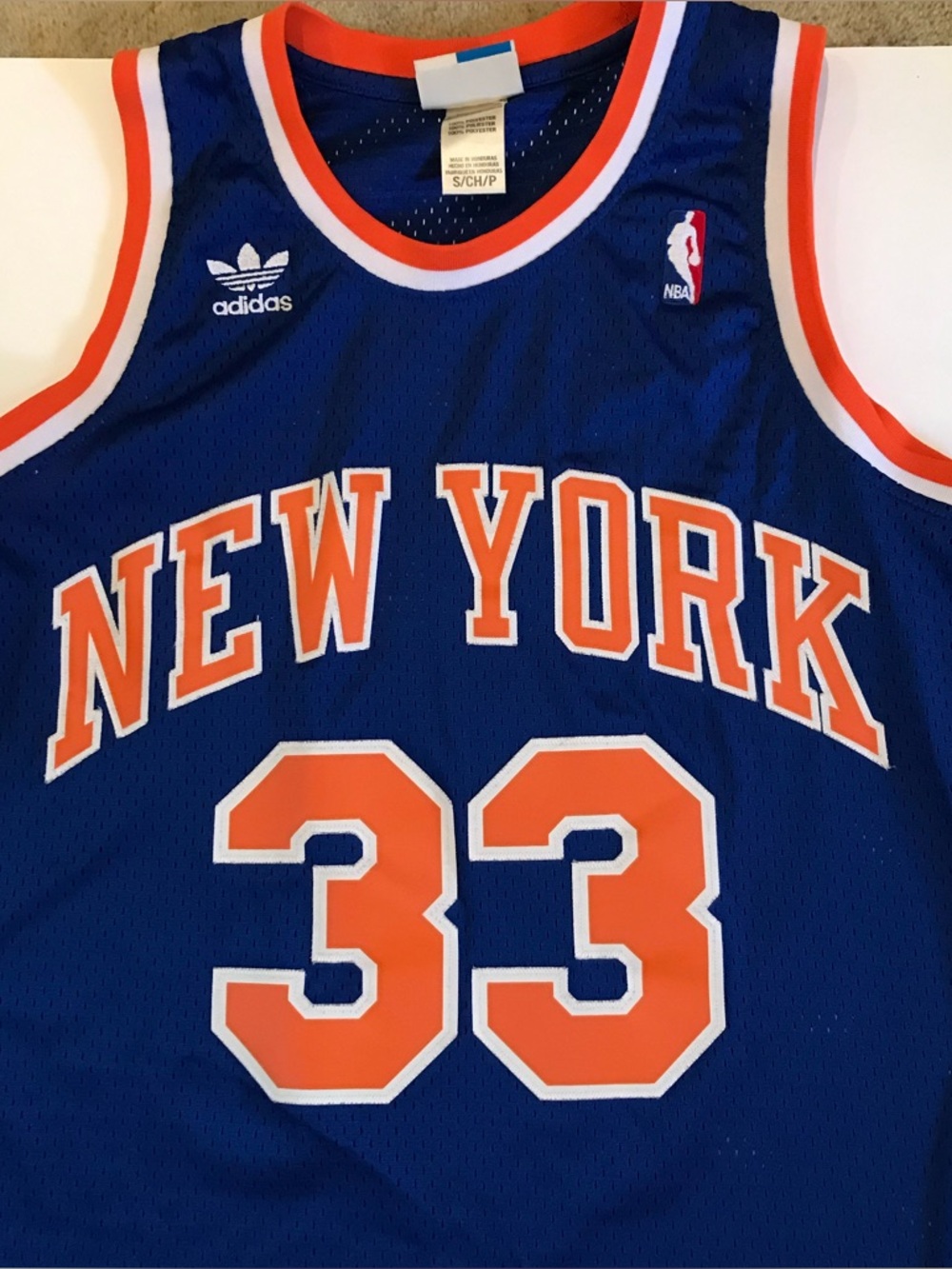 Adidas NY Knicks #33 Basketball Jersey Hardwood Classics Blue Orange S +2 - Picture 2 of 13
